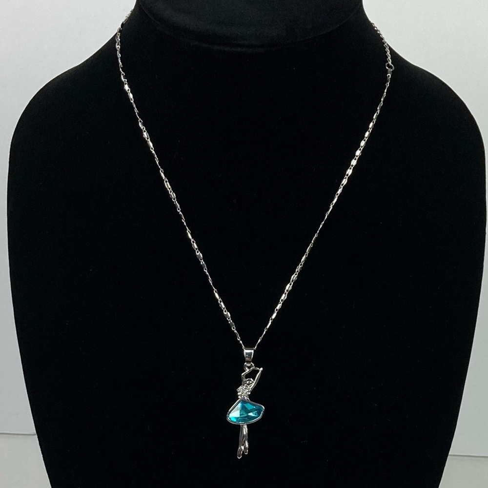 🆕 *Rare* Swan Lake Ballet Dancer Pendant Crystal Necklace - Picture 2 of 15
